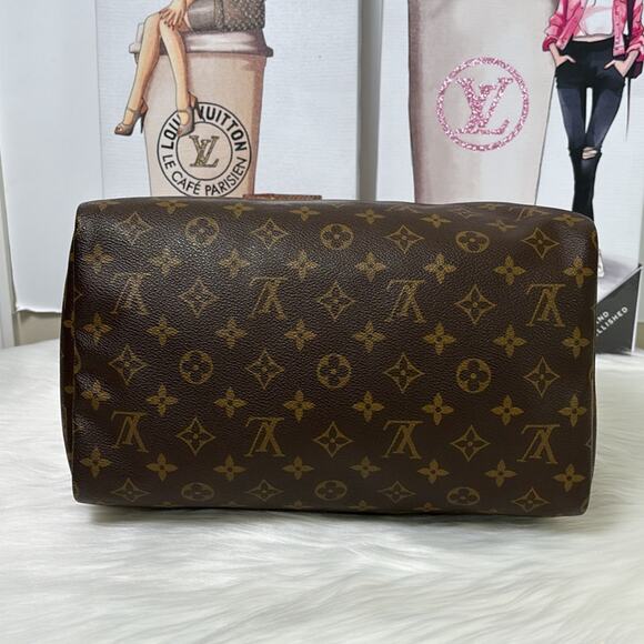 AUTHENTIC LOUIS VUITTON SPEEDY 30 HANDBAG PURSE MONOGRAM CANVAS VI8911 W/PADLOCK - Picture 6 of 16